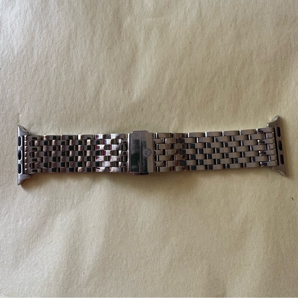 Michele Polished Stainless Steel Bracelet Watch Band  Silver
